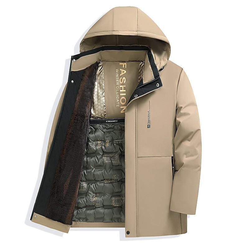 Mens Hooded Thick Winter Puffer Jacket Warm Cotton-Padded Coat Casual Loose Fit Cold Season