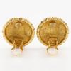 Chanel COCO Mark Earring Vintage Plated Gold 23g Women Used