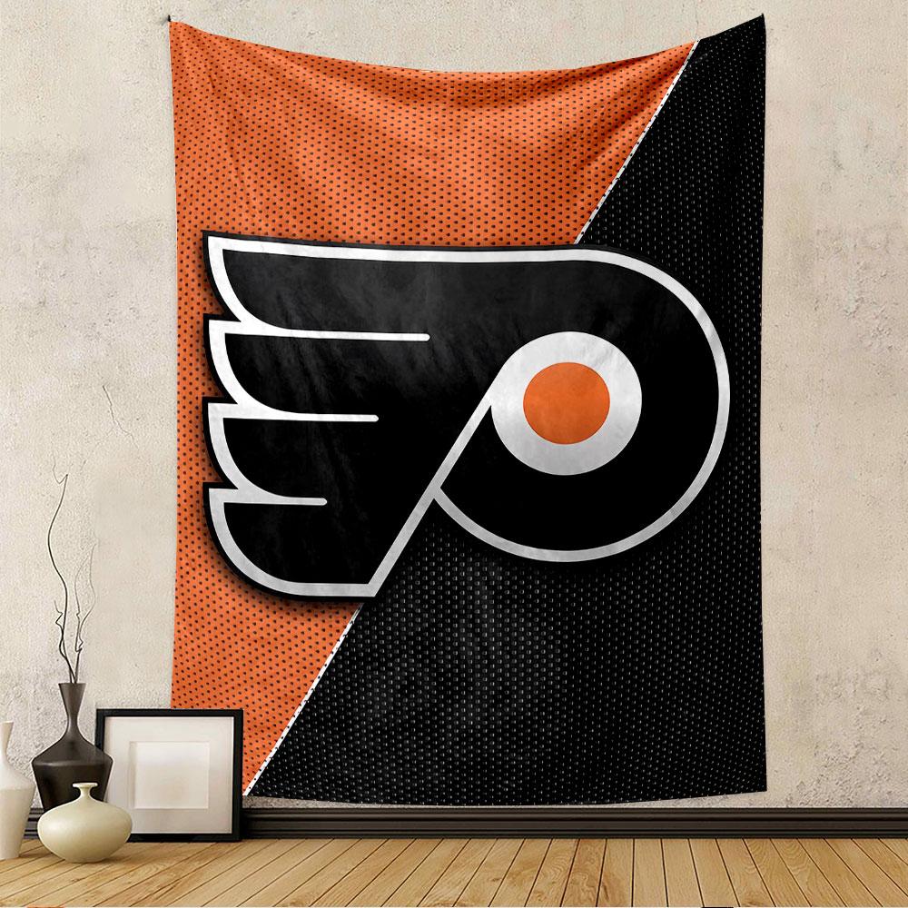 Philadelphia Flyers Tapestry Wall Hanging, NHL Hockey Team Logo Poster, Sports Wall Decor for Bedroom Living Room Dorm