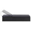 Sun Lounger Poly Rattan Black and Dark Grey