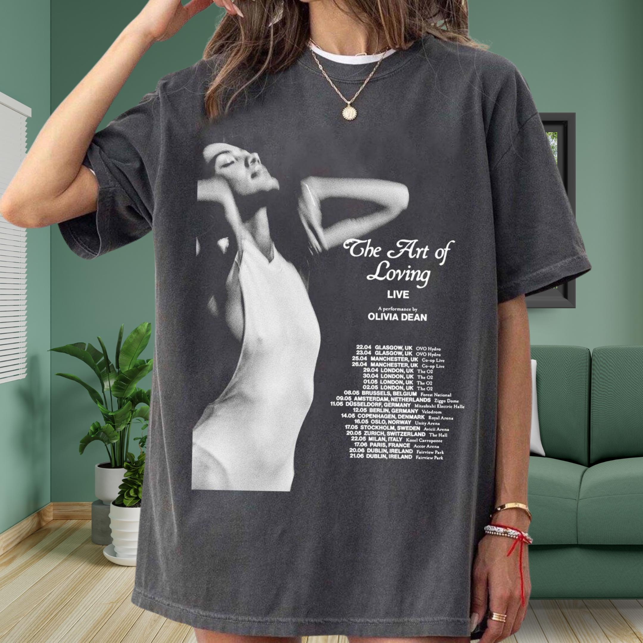 Olivia Dean The Art Of Loving Live Inspired T-Shirt Retro Tour Style Graphic Tee on Comfort Colors 1717 S