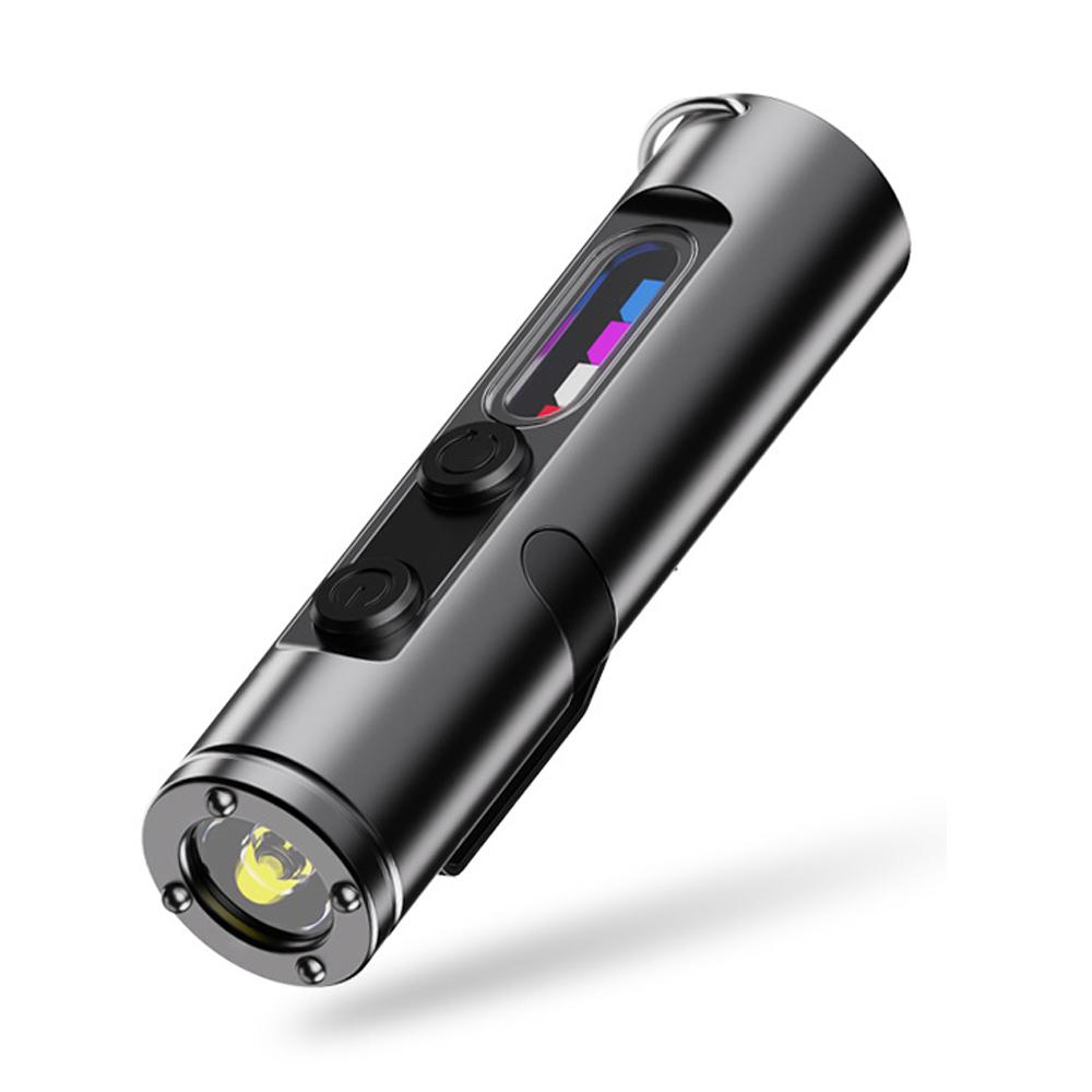 Mini LED Flashlight Magnetic Keychain Lamp Waterproof Type-C Charging Clip Light Outdoor Camping Hiking Torch