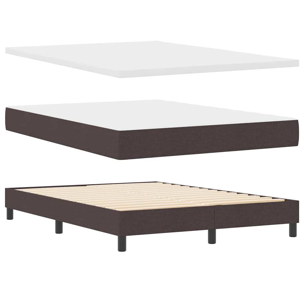 Boxspring Bed with Headboard Dark Brown 160 X 200 Cm Fabric