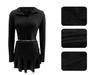 Dames Effen Kleur Rits Cropped Top & Ruche Rokje Set