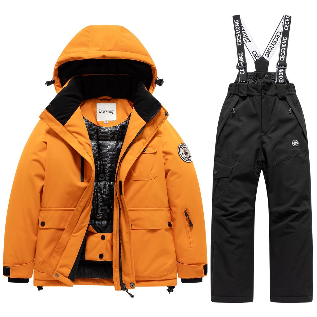 Winter Ski  Children's Ski Coat and Pants 2pieces Set Warm Waterproof Boys Girls Outdoor Skiing Snowboarding Winter Ski Kids