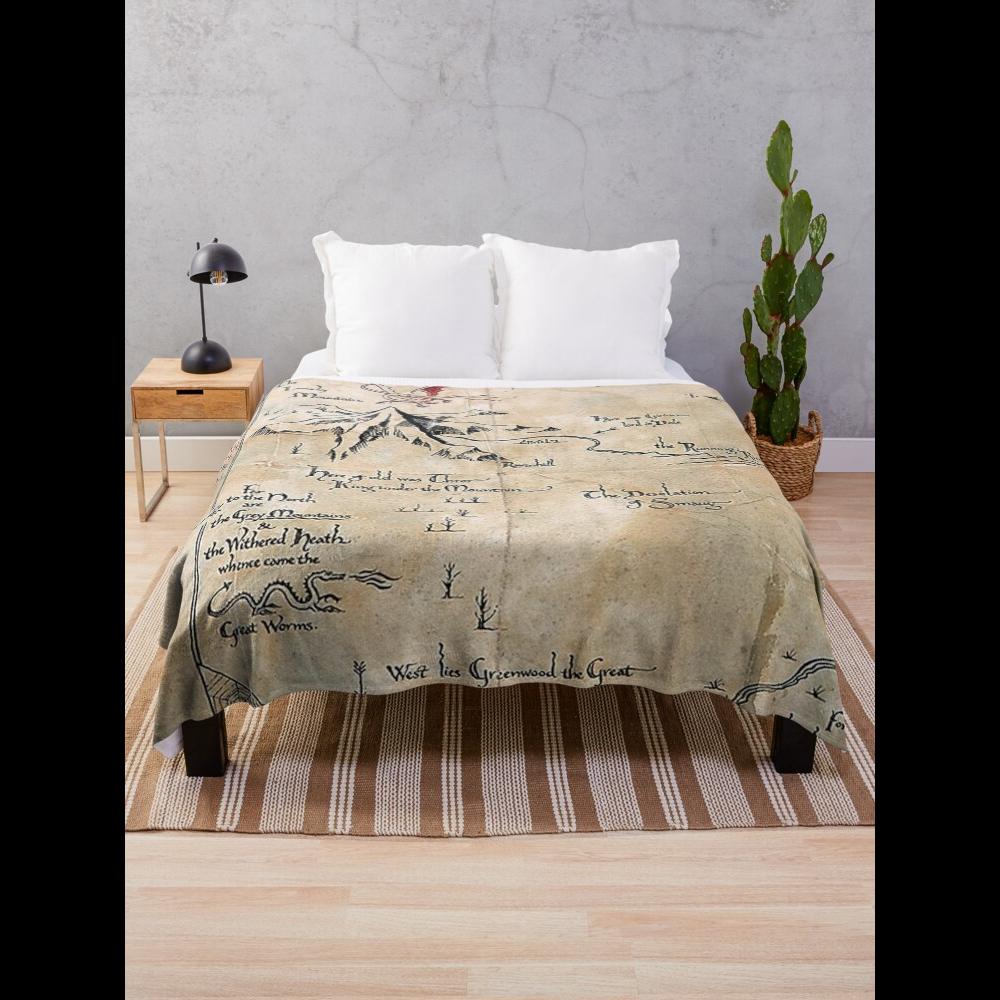 The Road Maps Throw Blanket Soft Cozy Plaid Design for Living Room Sofa Bed 75X95CM