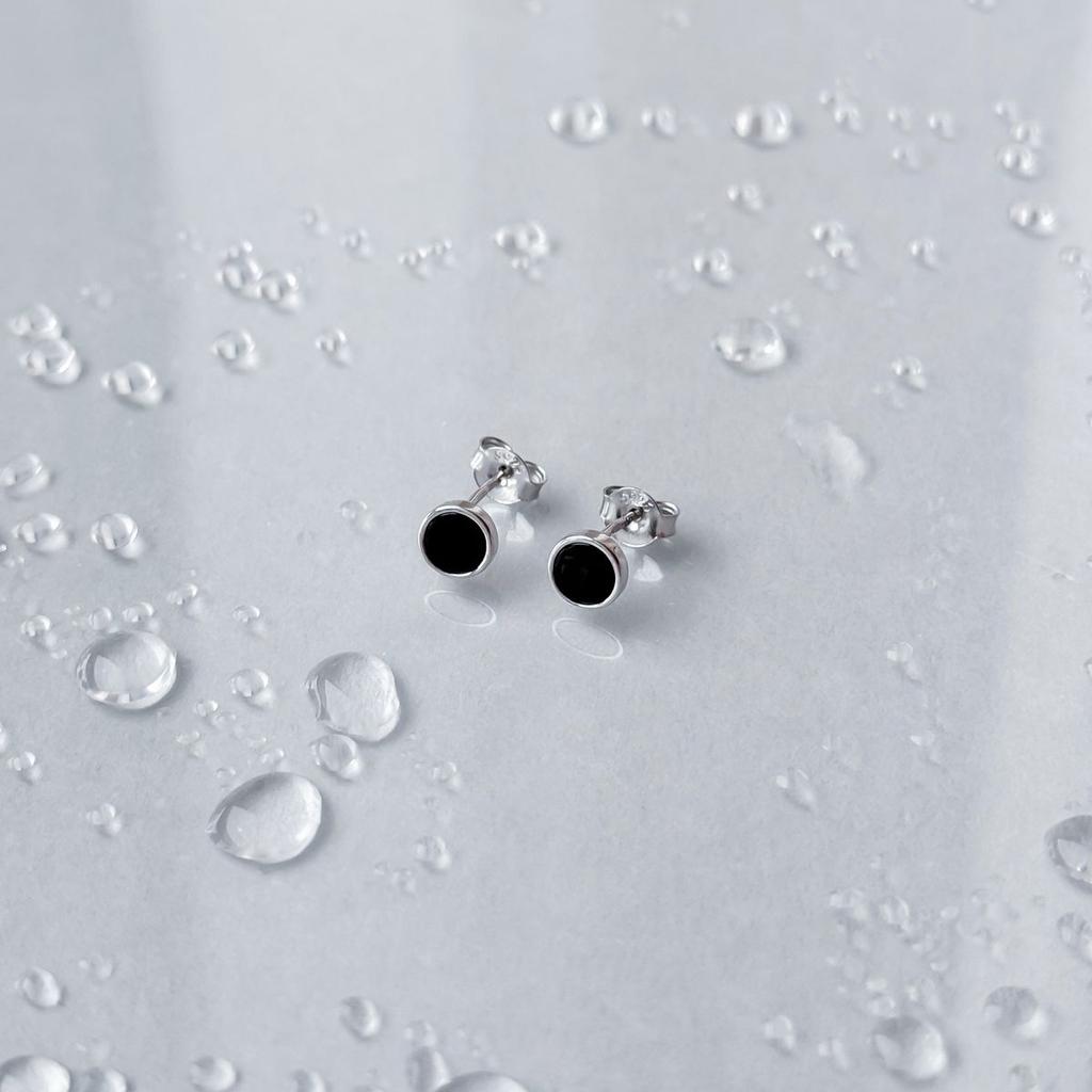 Silberohrringe mit natürlichem Onyx (2153283)