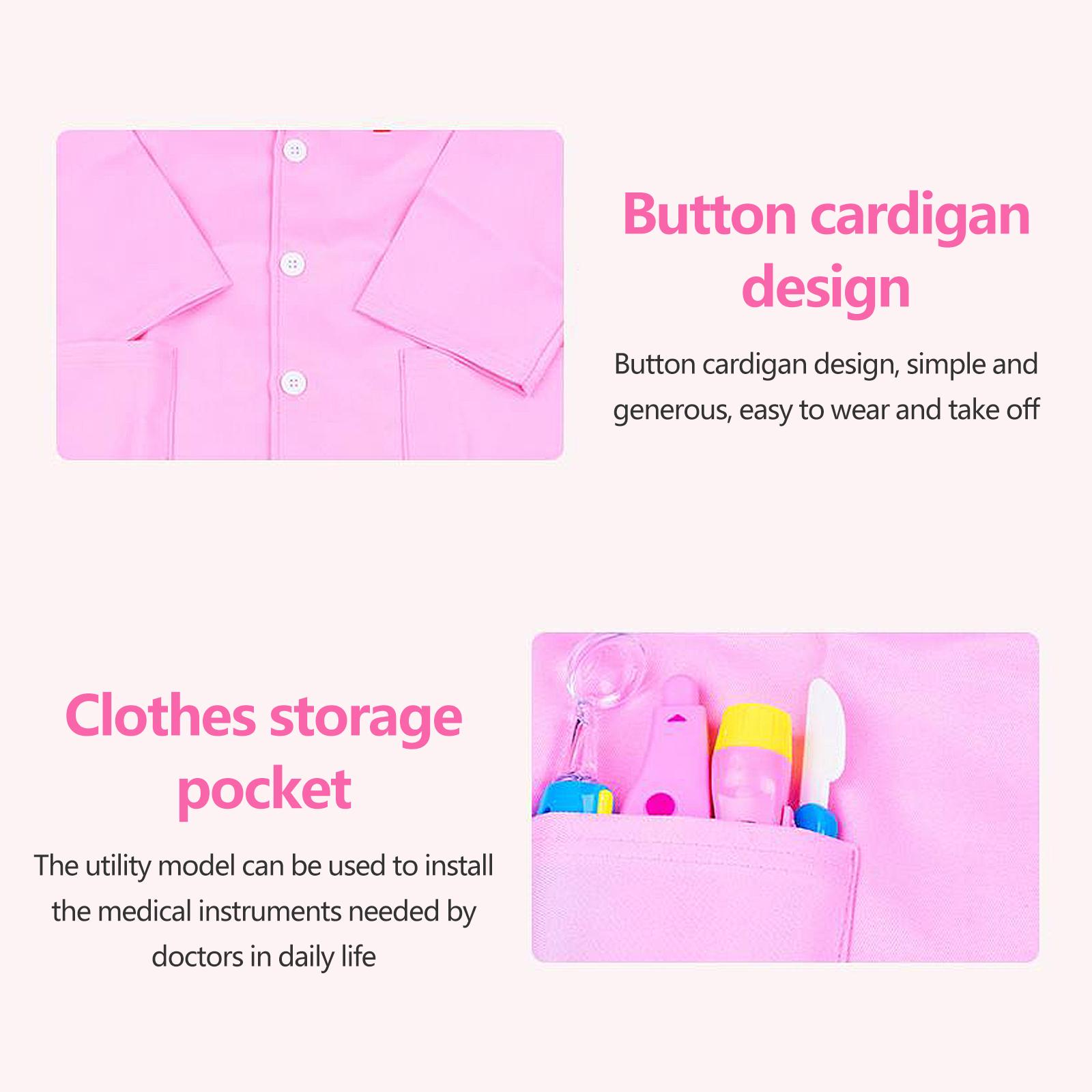 

Kids Doctor Costume Doctors Play Set Toddler Doctor Dress Up Clothes for Role Play for 120cm Kids Type 1