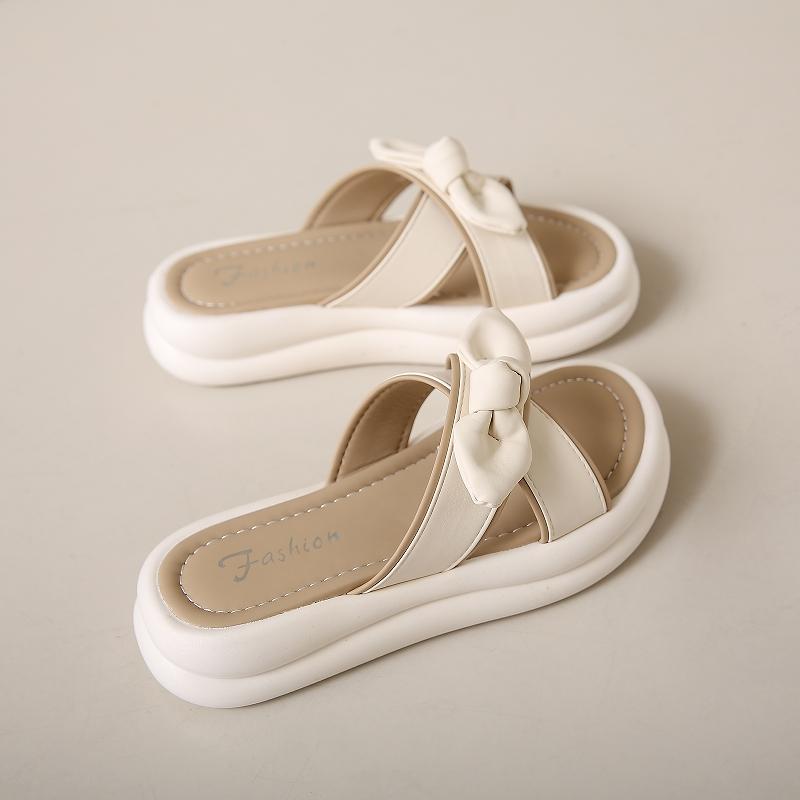 

Fashion CRLAYDK Womens Flat Sandals Fashion Round Open Toe Slip On Beach Slippers Soft Leather Walking Slides for Ladies Footwear 40