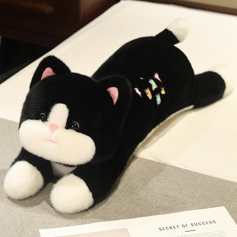 

Cute cat throw pillow plush toy doll kitten black cat sleeping doll children soothing doll 60cm（0.35kg）
