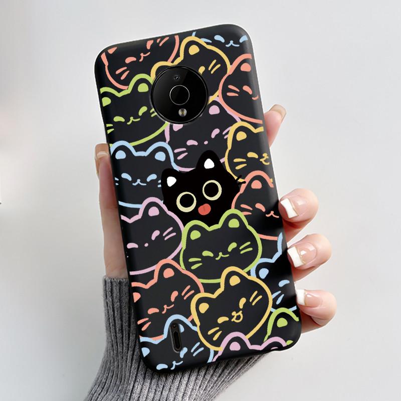 For Nokia C200 C100 Case Cute Love Rabbit Funny Cartoon Black Soft Silicone Protective Cover For NokiaC200 NokiaC100 Phone Case