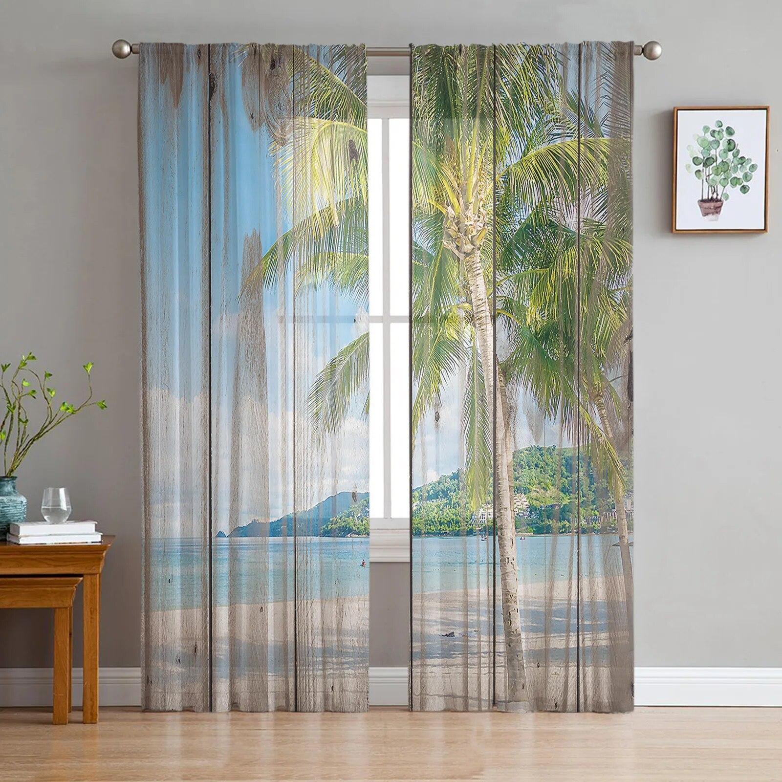 

Тюлевые шторы «Глубокий лес, снег», занавески для гостиной, прозрачные современные шторы для декора спальни 135W x 114H(cm)