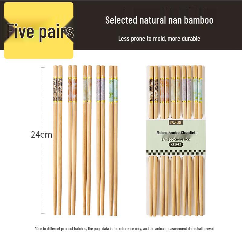 COOKER KING Natural Bamboo Chopsticks