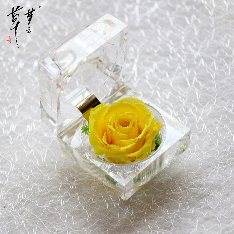 Preserved Crystal Rose Acrylic Flower Gift Box for Valentine's Day Confession