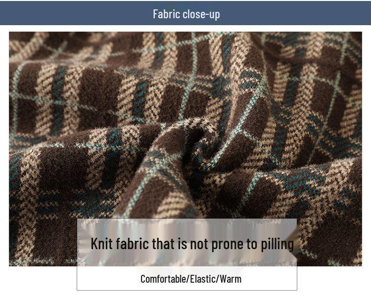 Stylish Petite Cashmere Coat: Slimming Plaid Design for Middle-Aged & Elderly Women, Perfect for Autumn & Winter