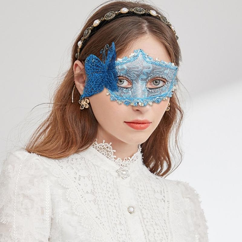 2pcs Elegant Butterfly Side Party Mask Sophisticated Butterfly Side Adorned Costume Mask For Special Event
