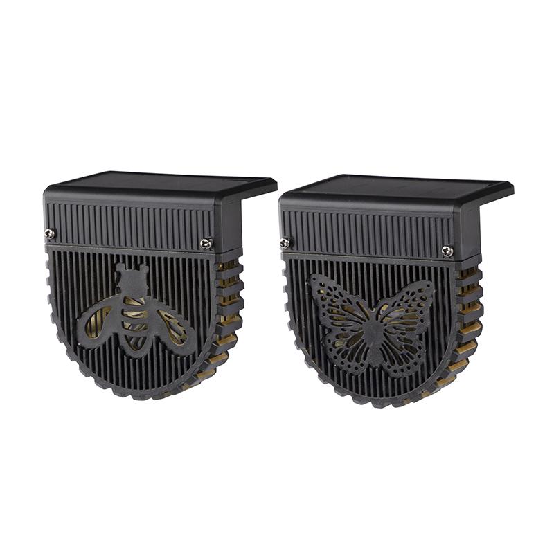 Outdoor Solar Wall Lamp Butterfly Bee Hollow Design Double Sided Courtyard Decoration Waterproof Garden Patio Fence Light