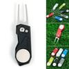 Golf Divot Repair Tool with Popup Button Mini Golf Divot Tools Foldable Golf Green Fork Golf Magnetic Marker Pitch Mark