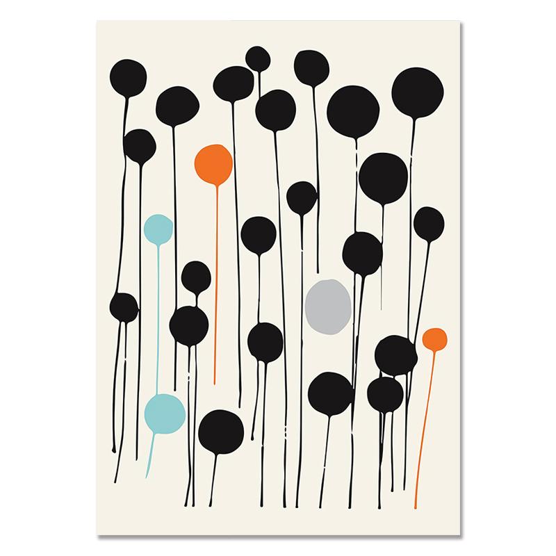 Abstract Geometric Wall Art Pictures Modern Dots Canvas Paintings Simple Posters and Prints for Interior Living Room Home Decor