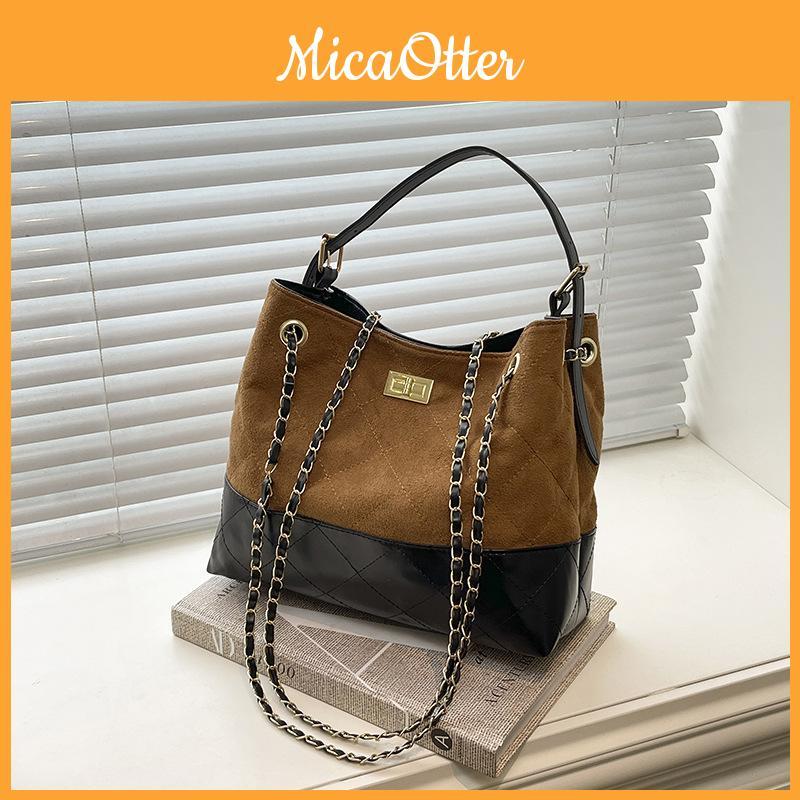 Autumn Womens Large Tote Bag With Geometric Pattern And Dual Shoulder Straps