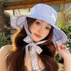 Cute Polka Dot Bucket Hat Wide Ruffled Brim Uv Protection Summer Beach Travel Outdoor Use
