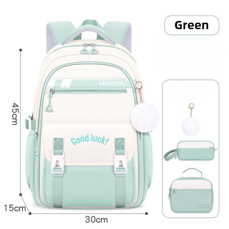 Set da 3 Pezzi Zaino Scolastico per Bambini per Ragazze con Set Porta Pranzo Astuccio Zaini Scolastici Elementari Primari Medie Superiori College