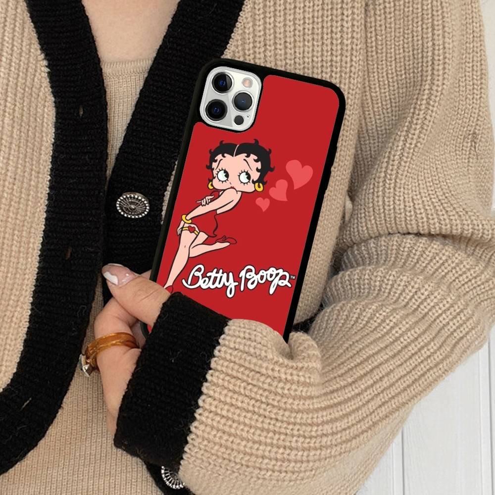 Animation B-Betty Boop PC+TPU Protective Phone Case For IPhone 17 16 Pro Max 15 Plus 14 13 12 11 Cover