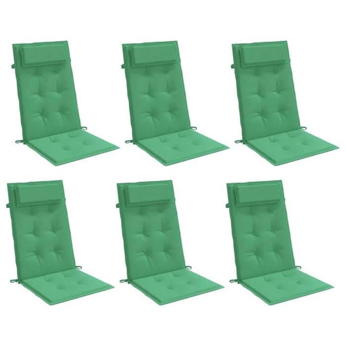 VidaXL High Back Chair Cushions Set of 6 Green Oxford Fabric, Cushion, Chair Cushion, Seat Cushion 361891