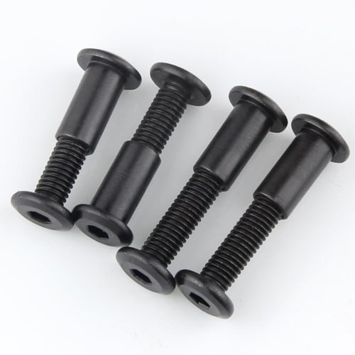 Pack of 10 M6 Black Screw Posts for Belt Buckles, Binding Bolts, Carbon Steel, Furniture Snug (M6*12)