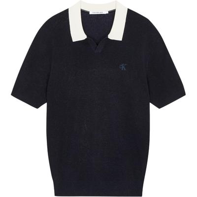 Color Block Brand Logo Embroidered Comfortable Short Sleeve Polo Shirt Men Tops Navy J326329-CHW