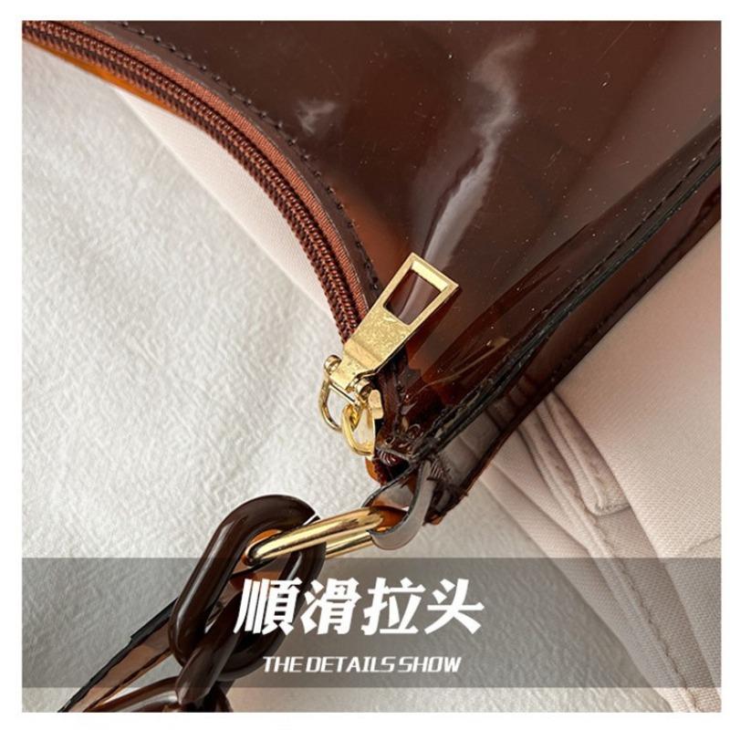Summer new fashion women's bag small fresh jelly bag solid color transparent women's armpit bag shoulder small bag