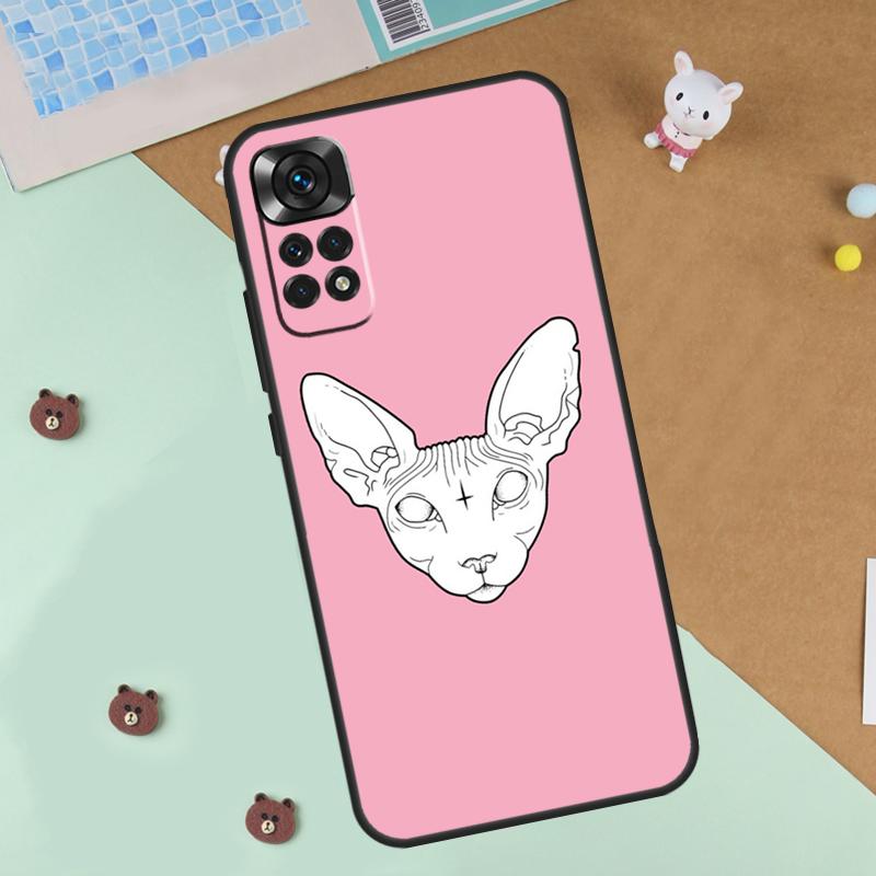 Sphynx Cat Case For Xiaomi Redmi Note 14 13 12 9 10 11 Pro 10S 11S 12S Cover For Redmi 13C 10C 12C 14C