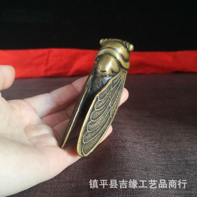 

Golden Brass Cicada Animal Ornament Vintage Insect Handheld Home Office Decoration One Piece Dropshipping Toad 4XL світло-сірого кольору