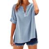 Women's Summer Tops Fashion Button Large Size Cotton and Linen Shirts