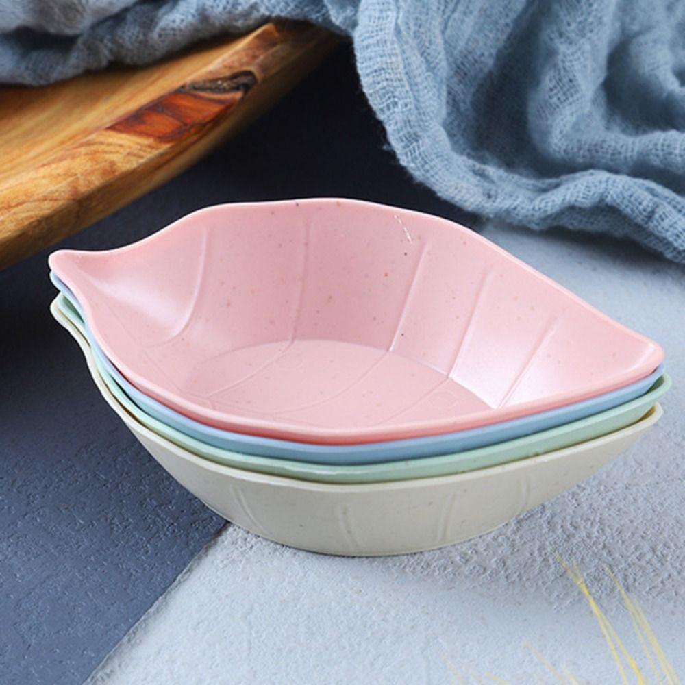 6pcs Degradable Leaf-shaped Dipping Plate Japanese-style Seasoning Dish Sauces Plate Vinegar