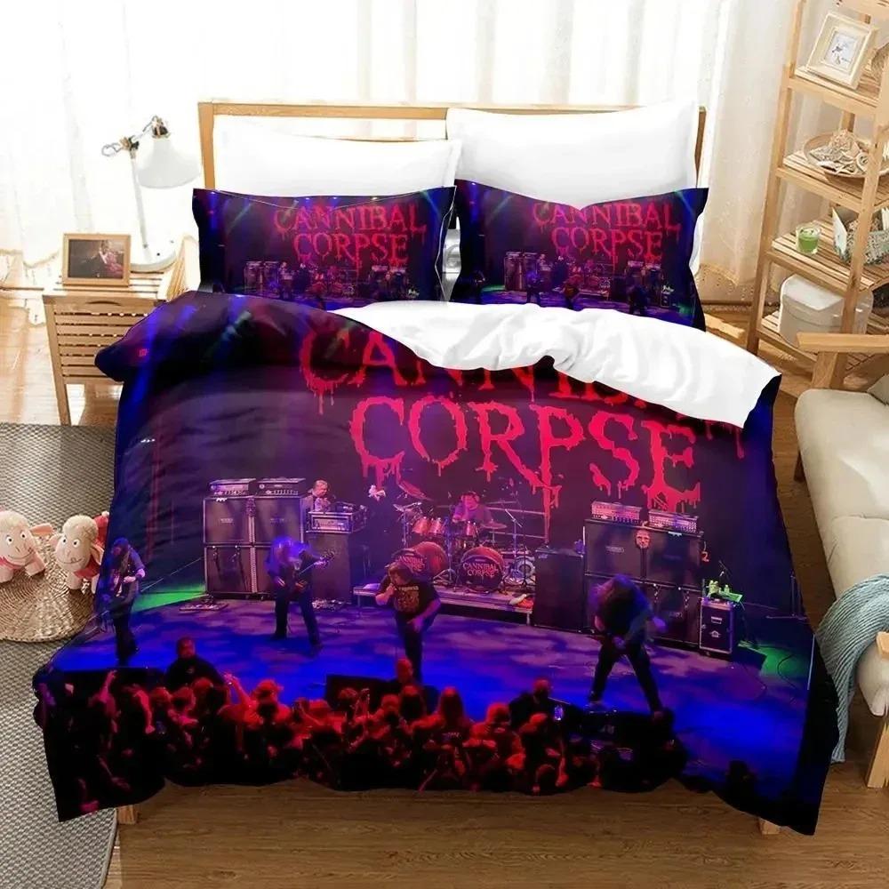 3D Print Cannibal Corpse Bedding Set Duvet Cover Bed Set Quilt Cover Pillowcase Comforter King Queen Size Boys Adult Bedding Set