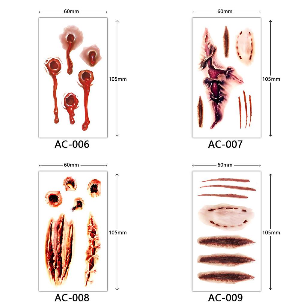 Halloween Temporary Tattoo Stickers Set With Water Transfer Craft For Costumes And Party Decor