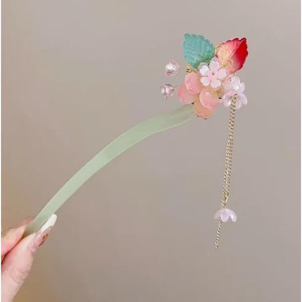 Horquilla de Flores de Lujo Ligero Para Mujer Estilo Chino Floral Mariposa Borla Palillo para el Cabello Elegante Joyería de Metal Horquilla Pinzas para el Cabello