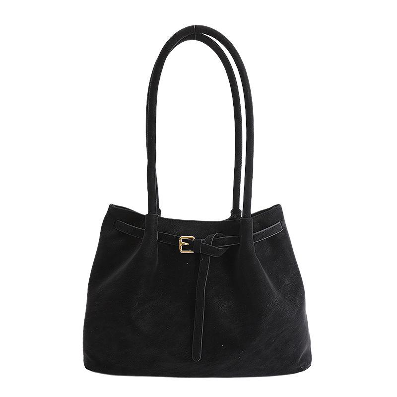 

Women s bag retro shoulder bag solid color large capacity tote bag spring commuter shoulder bag
