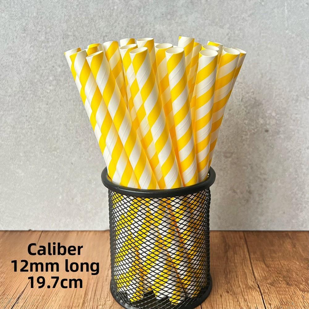 Paper Straws 12mm Degradable Largecapacity Bubble Tea Colorful Party Decor For Cafes