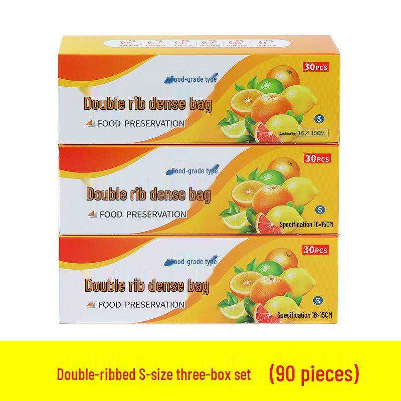 Food-Grade Double Rib Fresh-Keeping Storage Bags for Refrigerator - Thickened for Refrigeration and Freezing