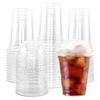 Plastic Beverage Cups with Lids Disposable Cold Drink Containers for Milk Tea Juice Iced Coffee Ice Cream Dessert Party Supplies