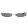 XaYbZc Narrow Sunglasses Rimless Rectangular Sun Glasses For Men Women Small Face Summer Red Blue Black