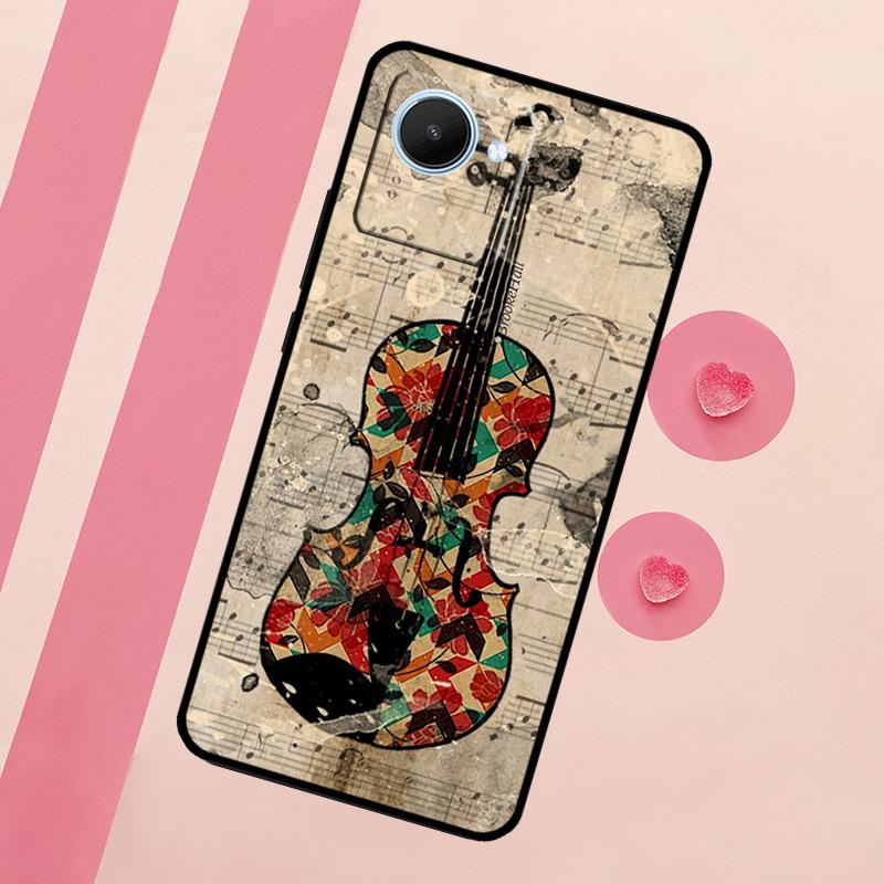 Music Violin For Realme 15 10 11 12 13 14 Pro Plus C65 C67 C75 C63 C61 C55 C51 C53 C35 GT6 GT7 Pro Case