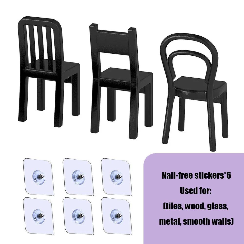 

3 шт. крючки для хранения в форме стула, держатель для ключей, настенные декоративные крючки, винтажный домашний декор, подарок