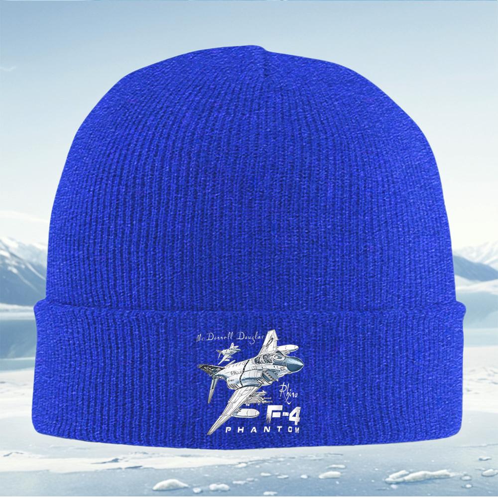 F4 Phantom jet design flying aircraft Men Women Unisex Knitted Hat Beanie Pullover Cap Winter Thermal Warm Christmas Outdoor Cy