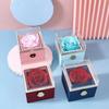 Rotating Rose Gift Box Acrylic Ring Necklace Flower Jewelry Box For Girlfriend Mother 2026 Hot Sale Christmas Romantic Gifts