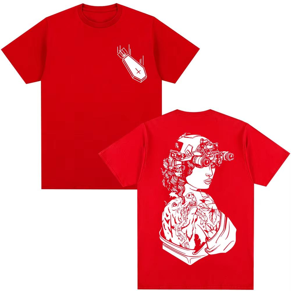 Gbrs Forward Observations Group Death T Shirt Gothic Punk Skeleton T Shirts Men Women Retro Cotton Oversized T-shirts Streetwear