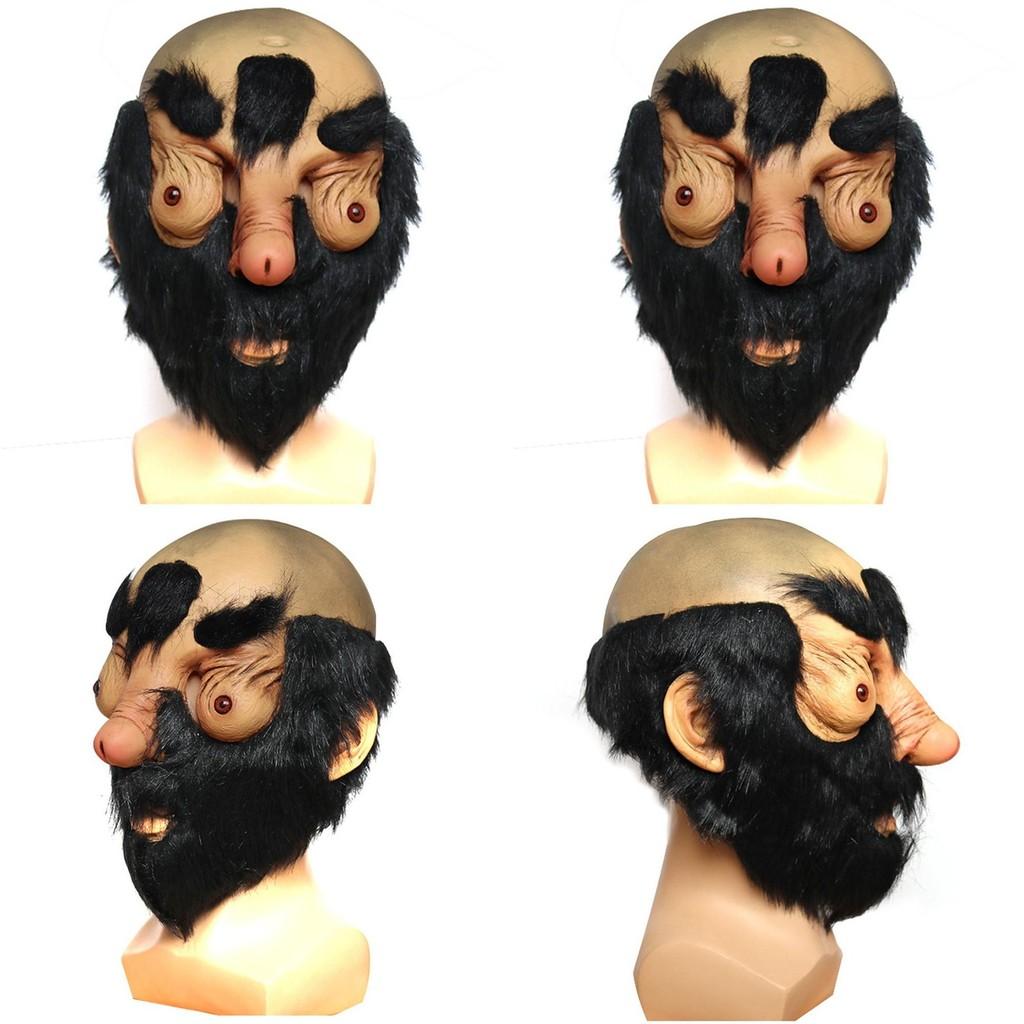 Funny Black Hair Mediterranean Face Mask For Halloween Christmas Party Costumes
