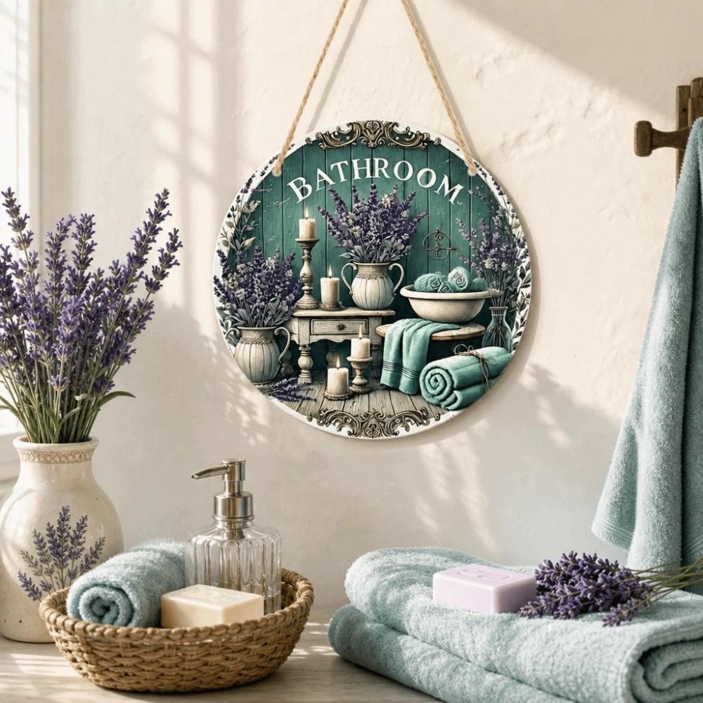 2D Flat Door Wall Decor Lavender Flower Decorative Board Hanging Decoration Wall Hanging